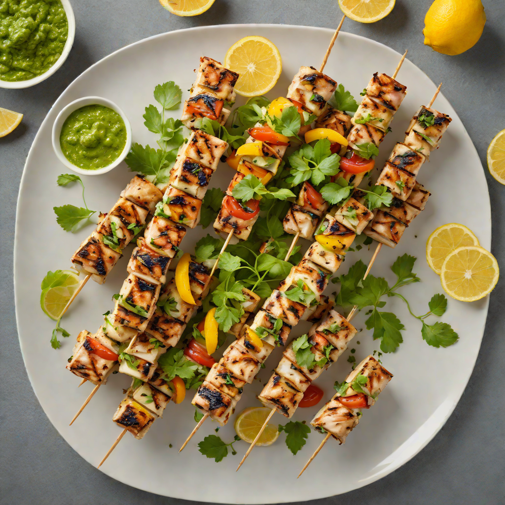Citrus-Marinated Grilled Chicken Skewers with Summer Herb Salsa Verde