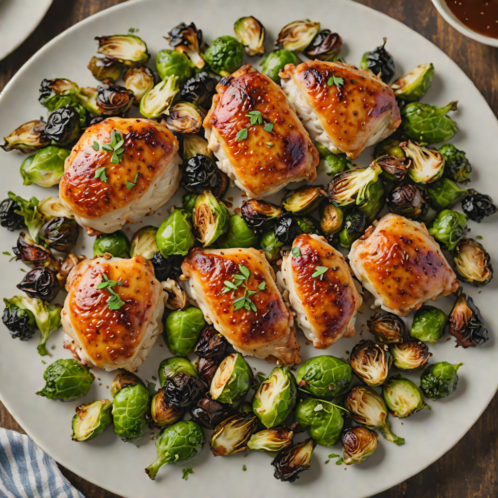 Sheet Pan Maple-Glazed Chicken Thighs with Roasted Brussels Sprouts