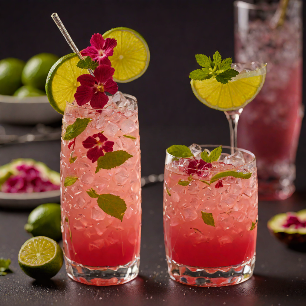 Sparkling Hibiscus and Lime Cooler