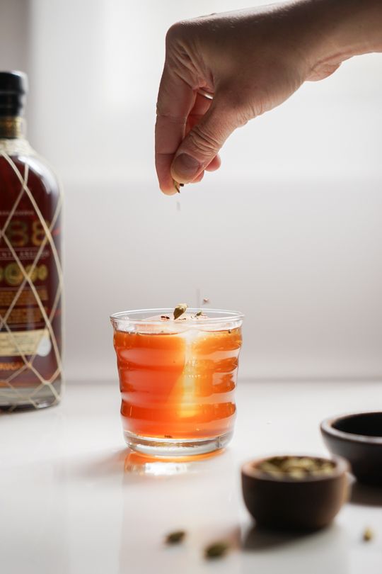 Dark Rum and Toasted Coconut Old Fashioned