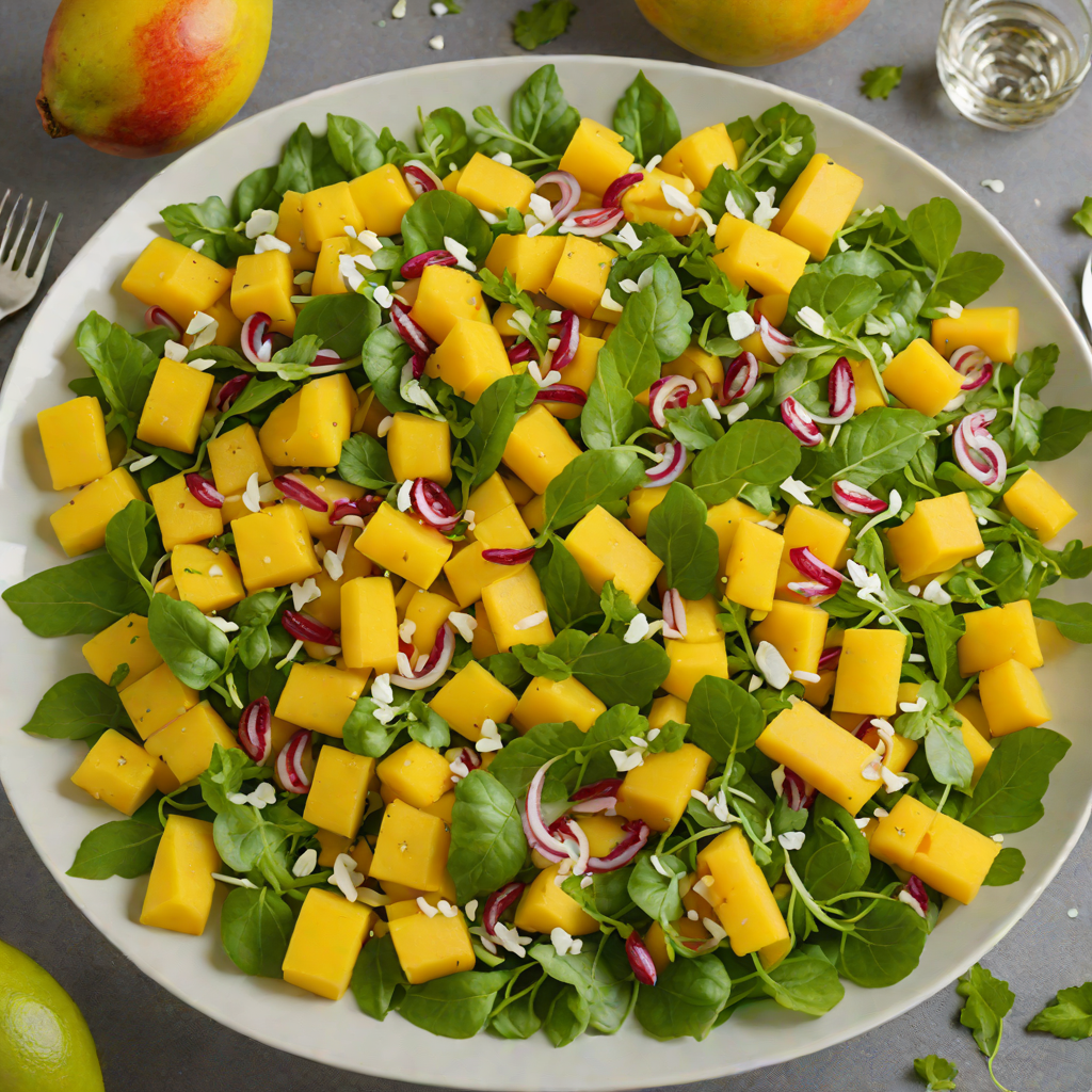 Fresh Mango and Macadamia Salad with Finger Lime Dressing