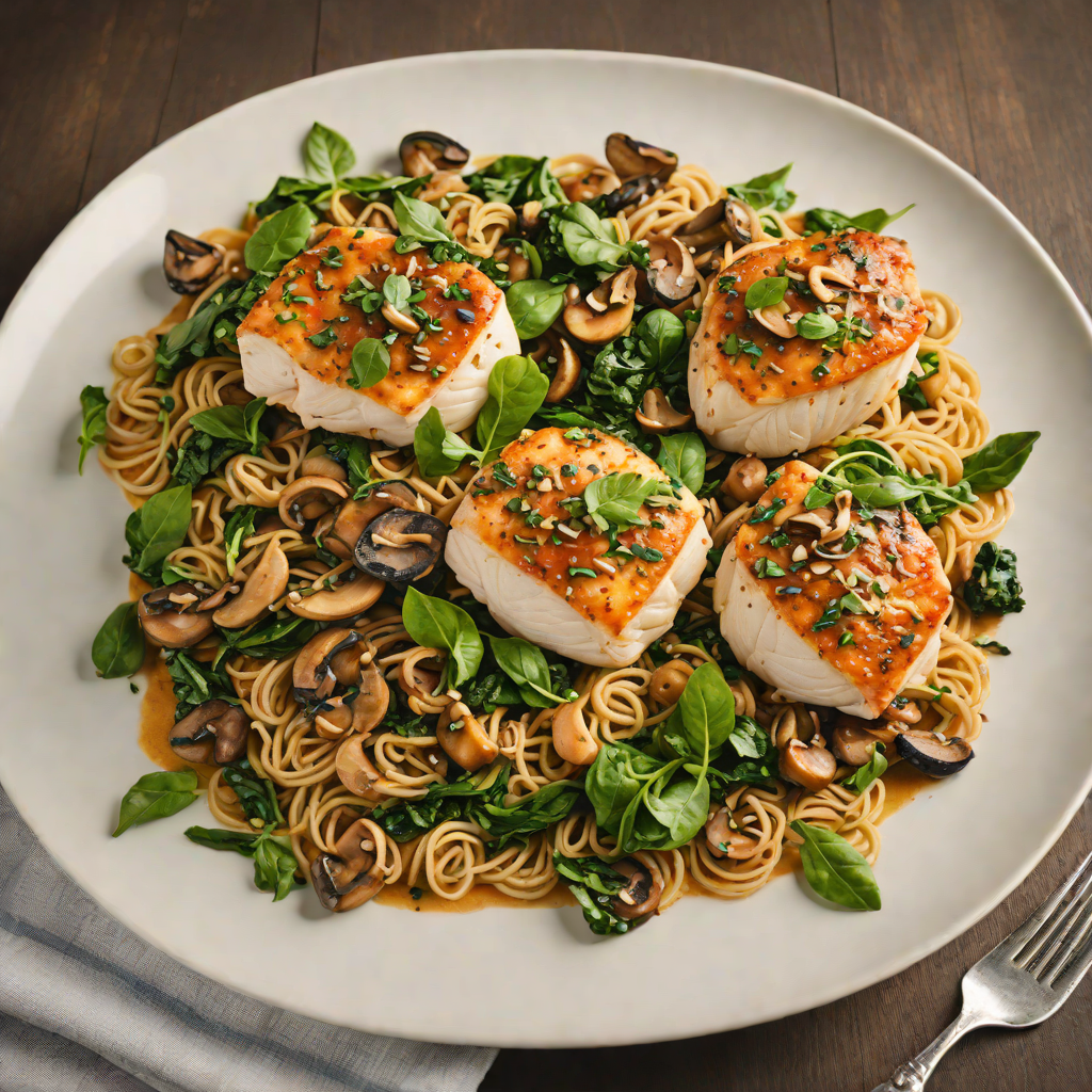 Pan-Seared Chicken with Hidden Mushroom and Spinach Ragu
