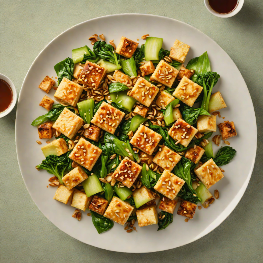 Stir-Fried Tofu with Hidden Ginger and Bok Choy