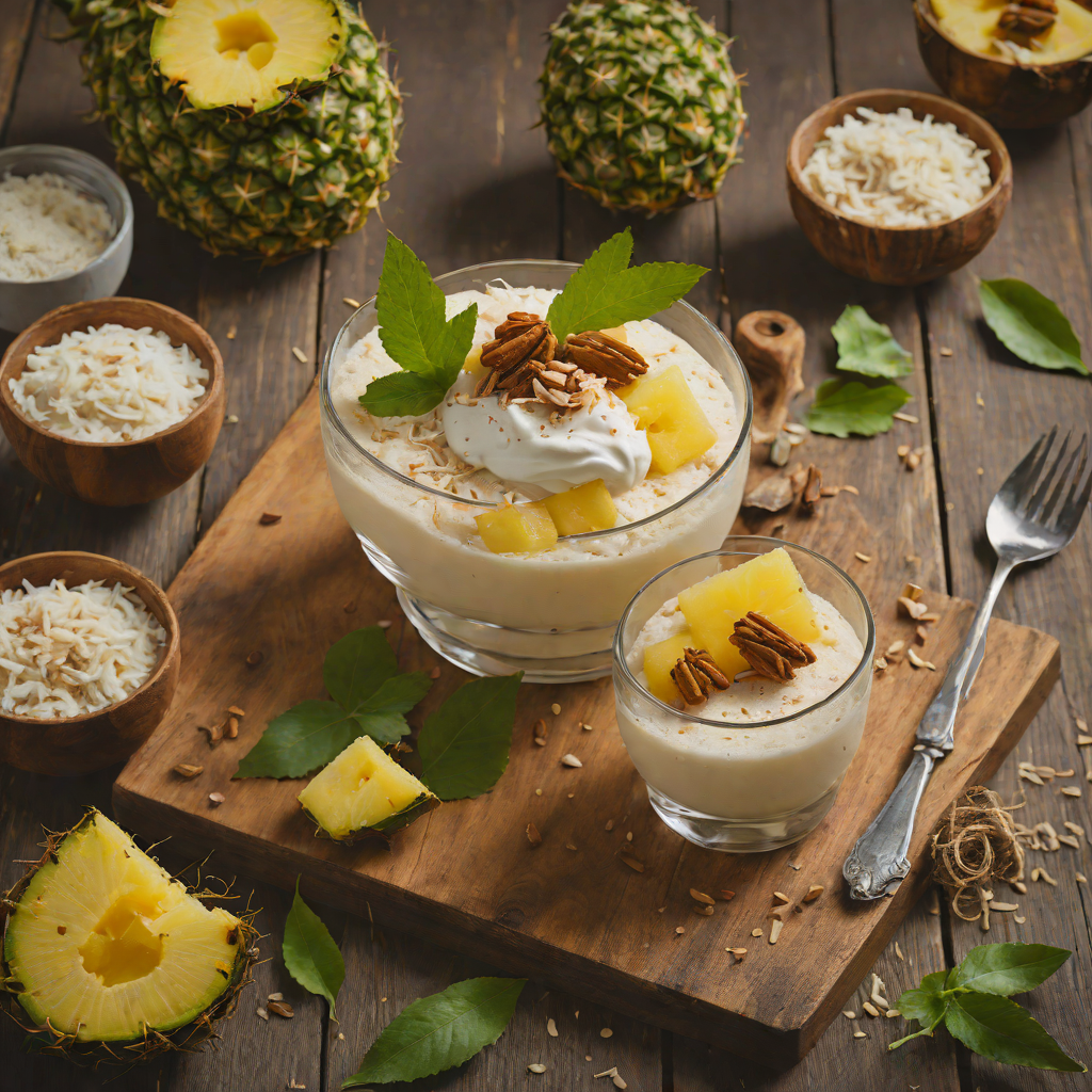 Cachaça-Soaked Pineapple with Spiced Coconut Cream