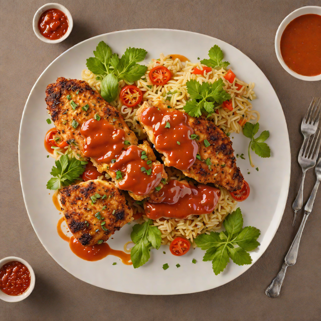 Grilled Ugali-Crusted Chicken with Pili Pili Sauce