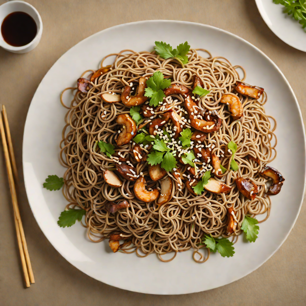 Stir-Fried Soba Noodles with Ginger and Shiitake Mushrooms