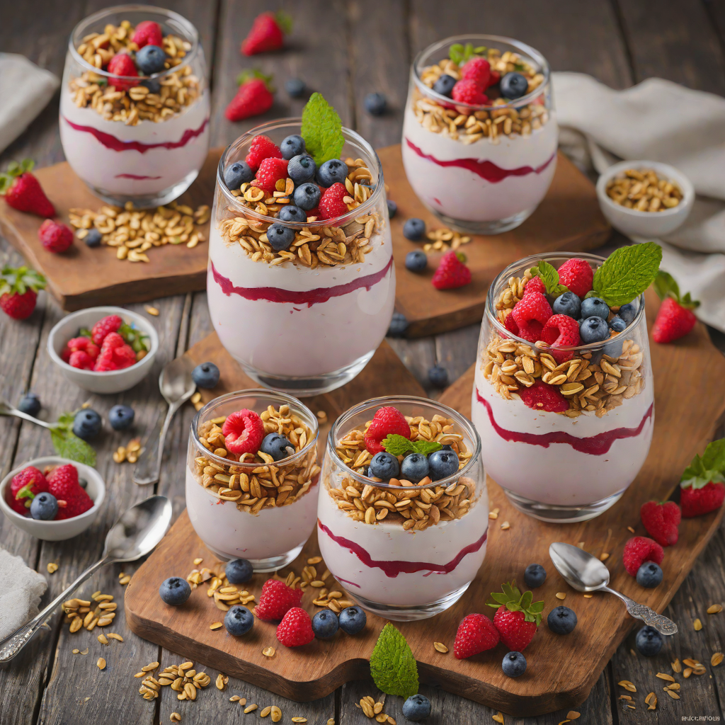 No-Bake Berry Yogurt Parfaits with Granola