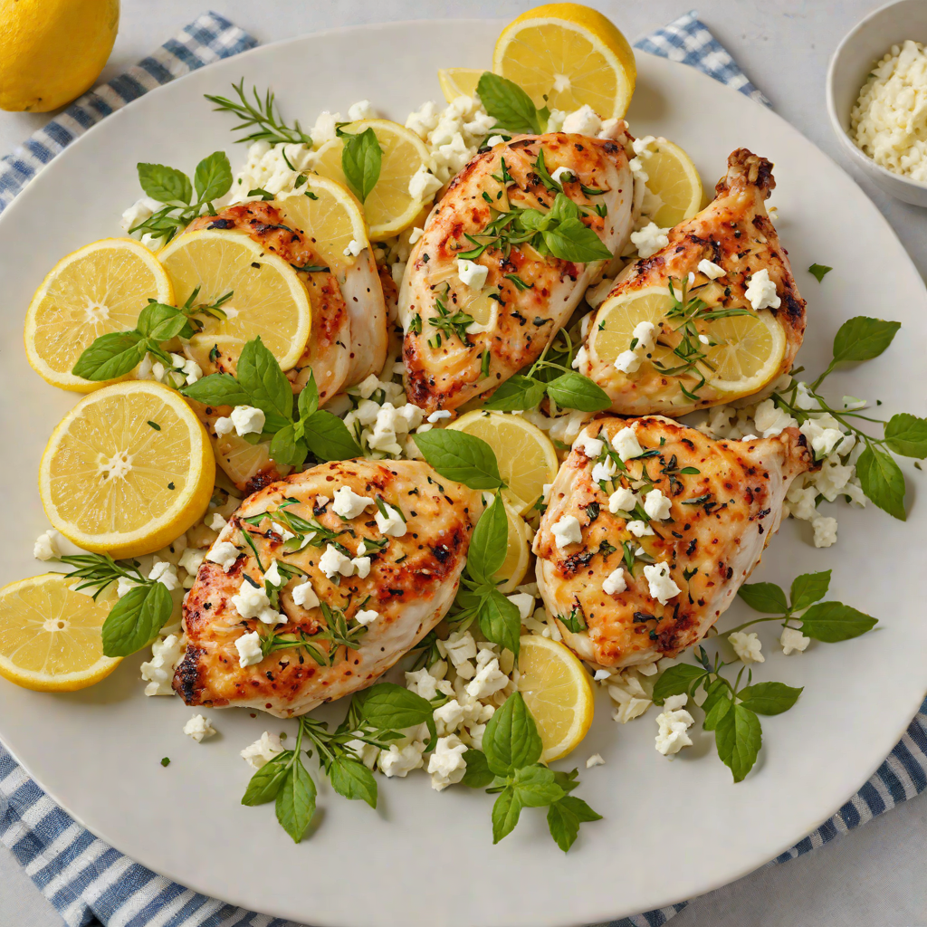 Oven-Baked Greek Lemon Chicken with Oregano and Feta