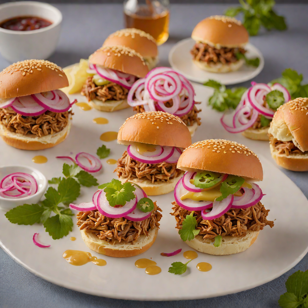 Honey-Mustard Glazed Pulled Pork Sliders with Pickled Red Onions
