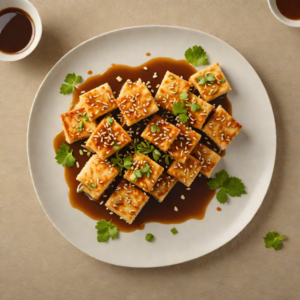 Crisp Pan-Fried Tofu with Popular Sesame-Ginger Sauce