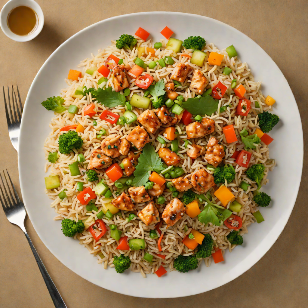 Quick Stir-Fried Chicken and Vegetable Rice Bowl