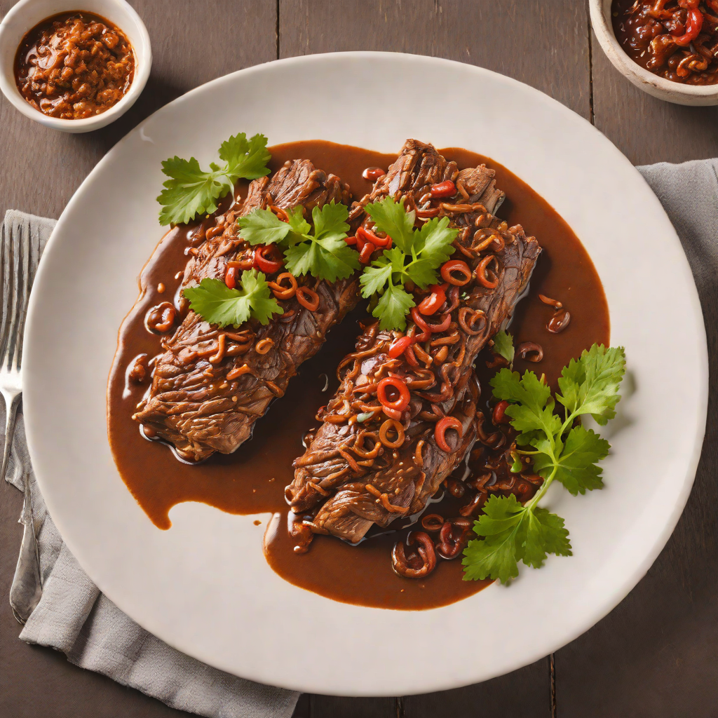 Slow-Cooked Pork in Red Chili Pasilla Mole