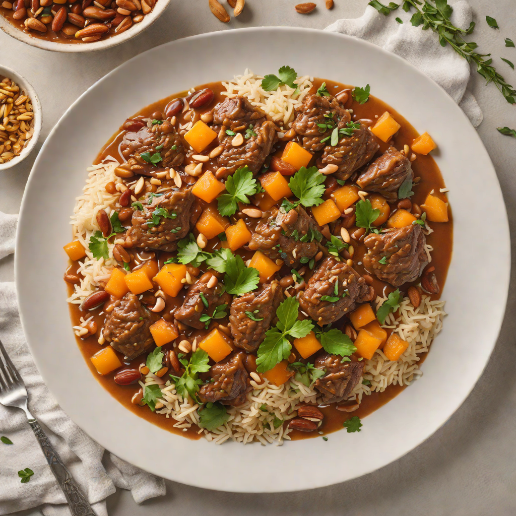 Cardamom-Spiced Lamb Tagine with Apricot and Almonds