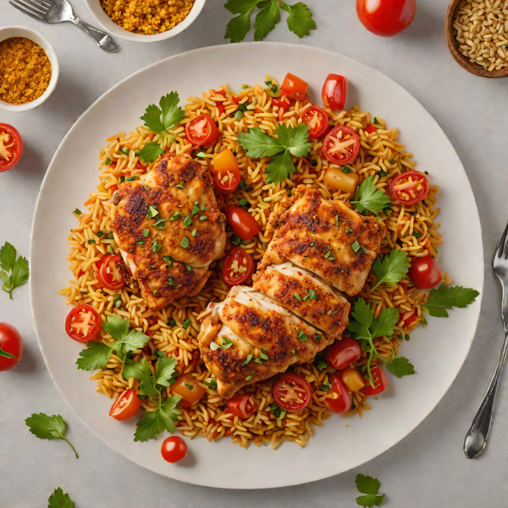 Sheet Pan Spiced Jollof Chicken with Tomatoes