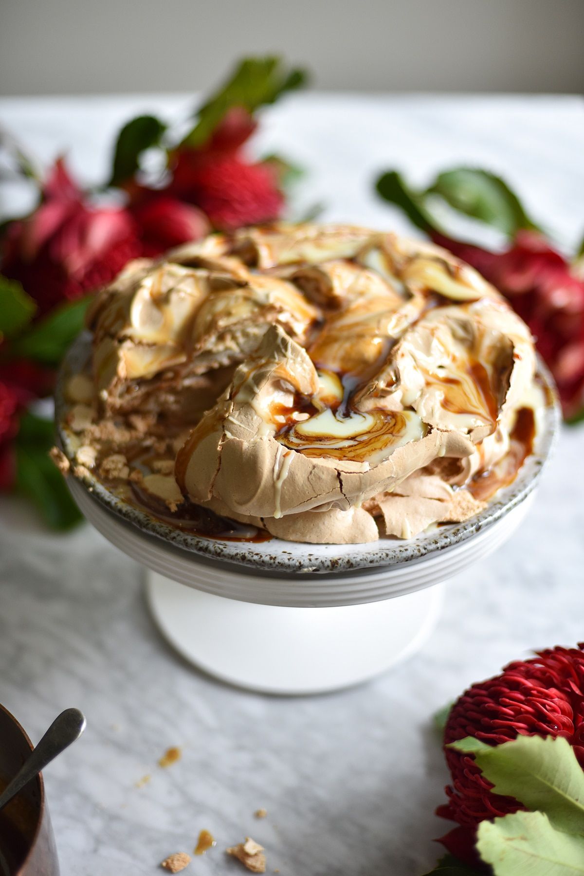 Vietnamese-Style Coffee Pavlova with Condensed Milk Cream