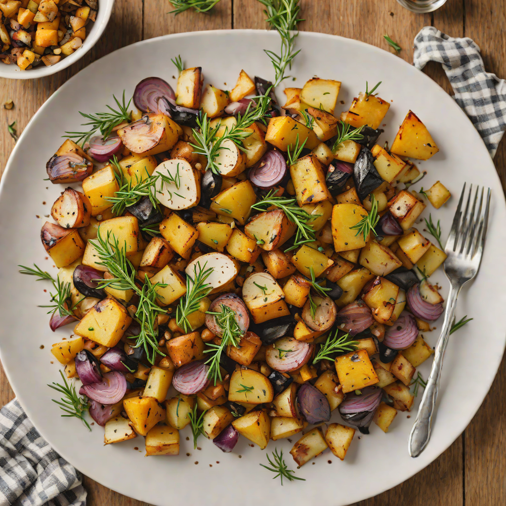Charred Pumpkin and Chat Potato Hash with Rosemary and Garlic