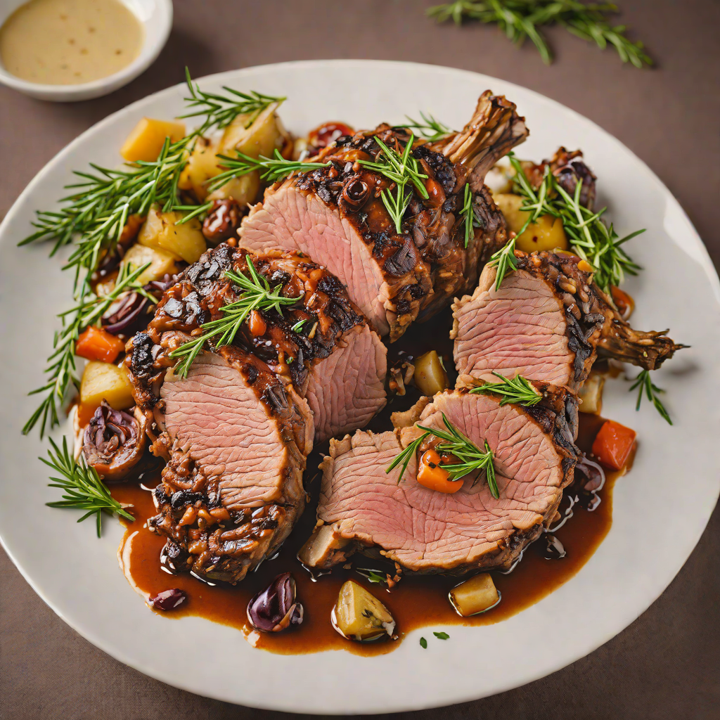 Slow-Roasted Mediterranean Lamb Shoulder with Rosemary