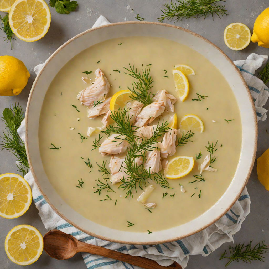Avgolemono Chicken Soup with Lemon and Dill