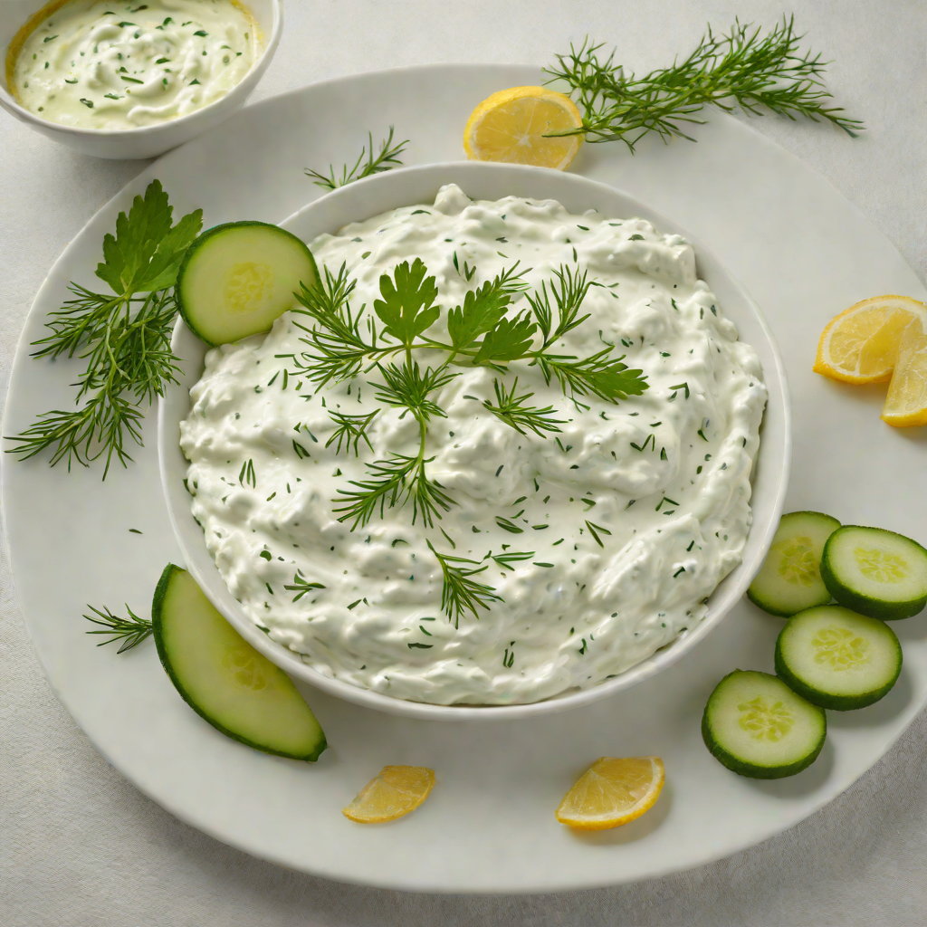 Zesty Tzatziki Sauce with Cucumber and Dill