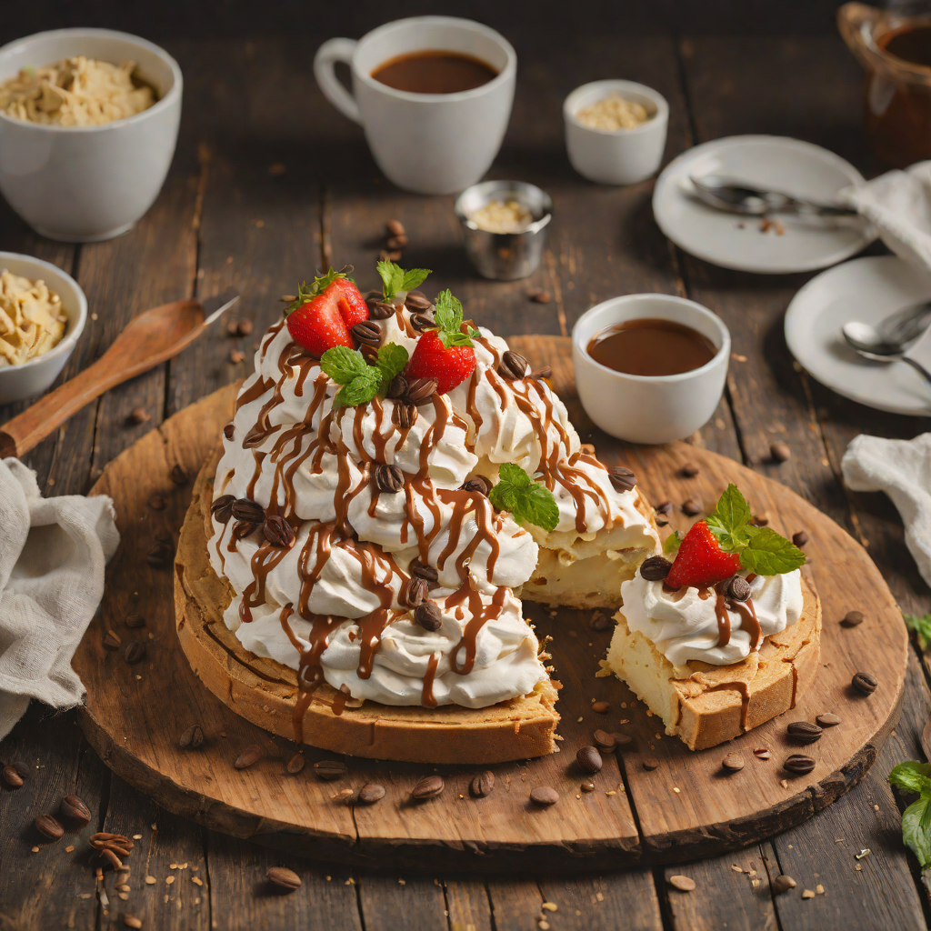 Vietnamese Coffee-Inspired Pavlova with Condensed Milk Whipped Cream