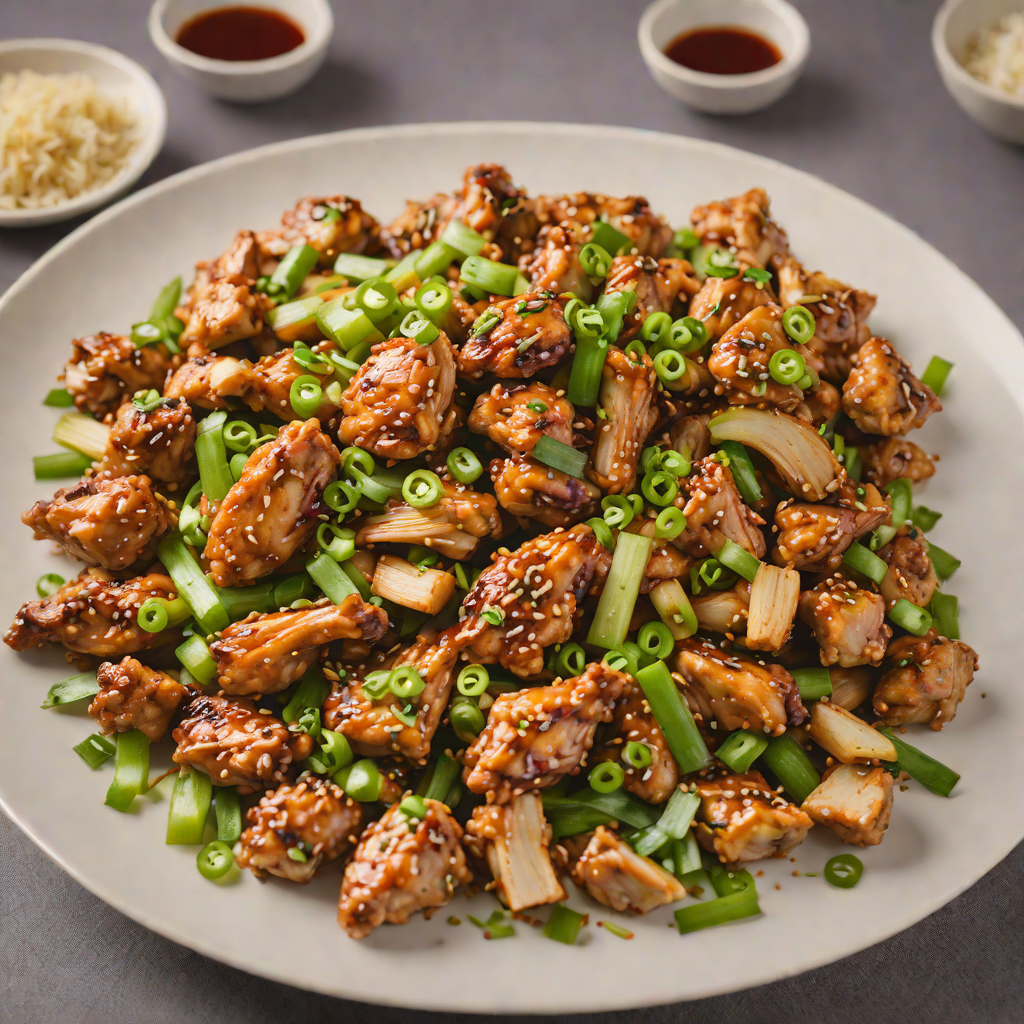 Stir-Fried Chicken with Garlic and Spring Onions