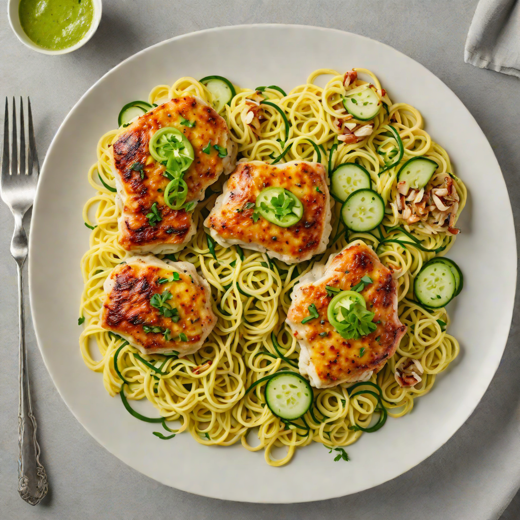 Cheese-Stuffed Chicken Thighs with Garlic Butter and Zucchini Noodles