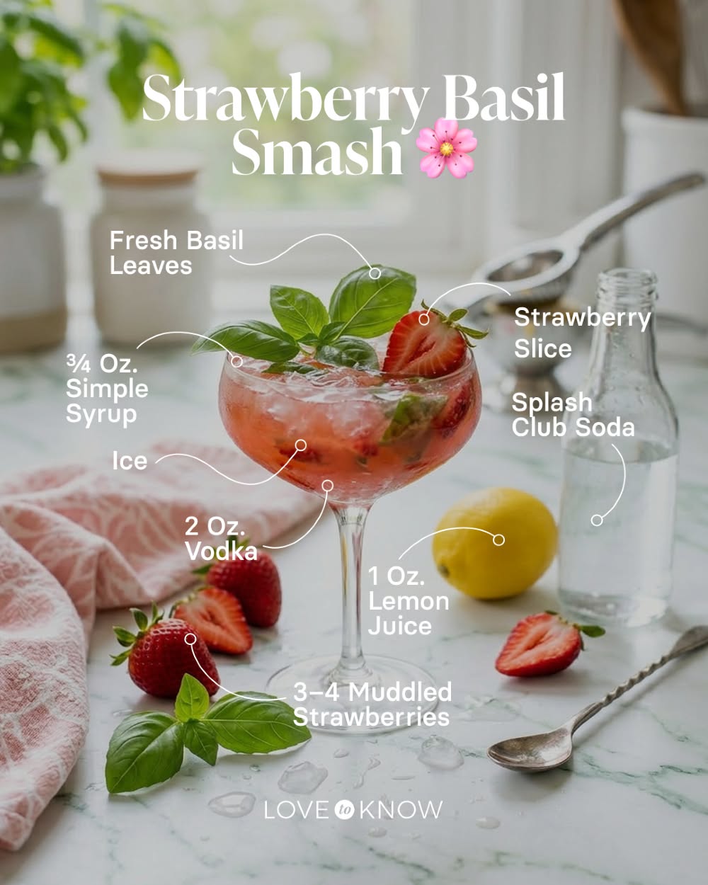 Strawberry Basil Vodka Smash