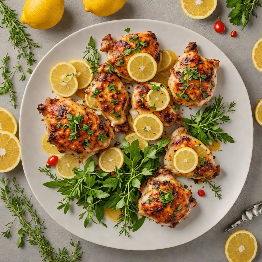 Baked Lemon-Thyme Mediterranean Chicken Thighs