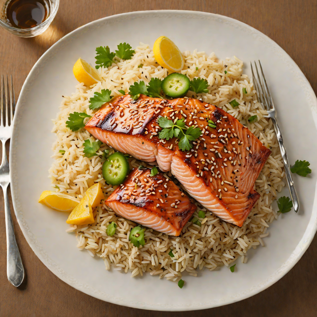 Soy-Glazed Salmon with Sesame Ginger Rice