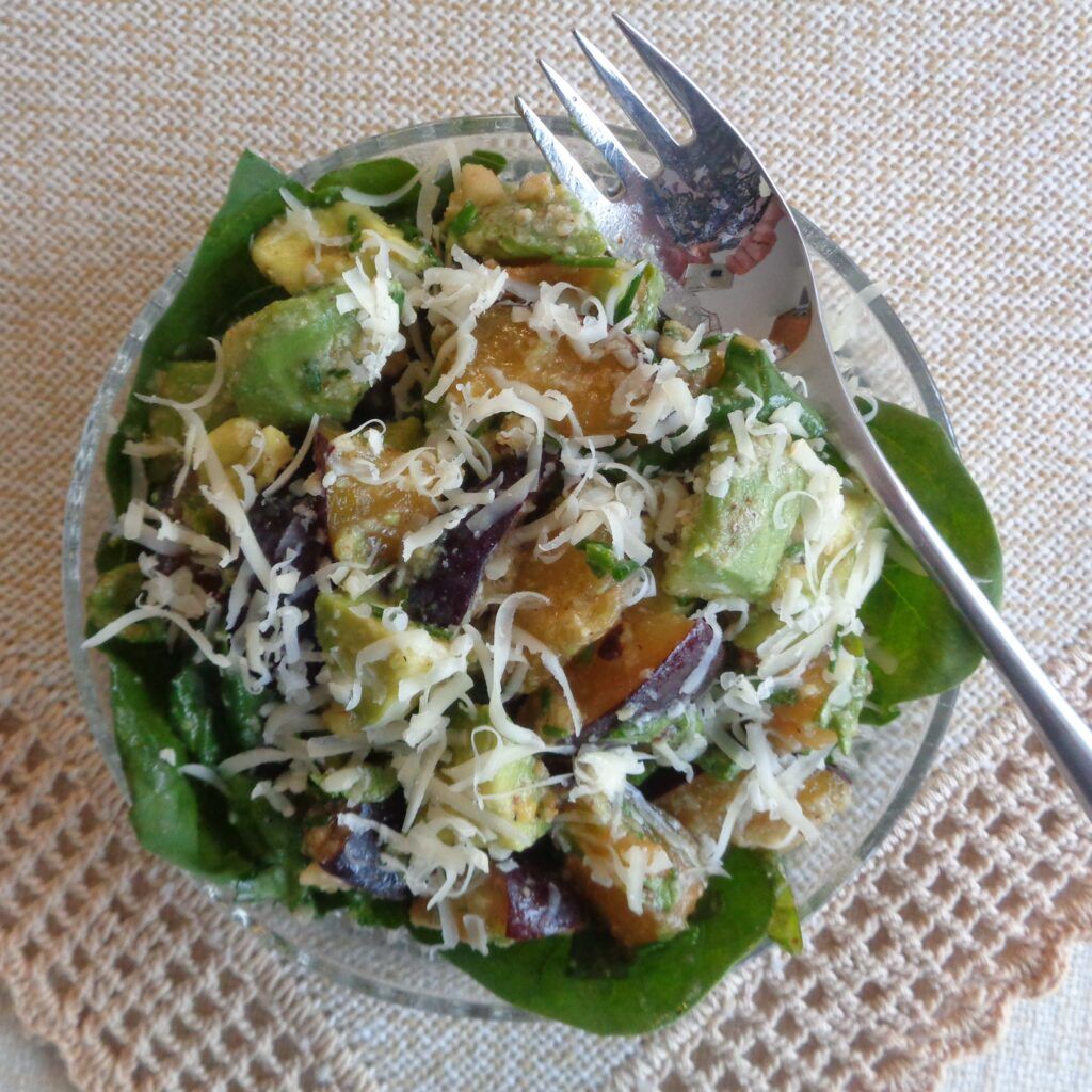 Avocado and Davidson's Plum Salad with Macadamia Dressing
