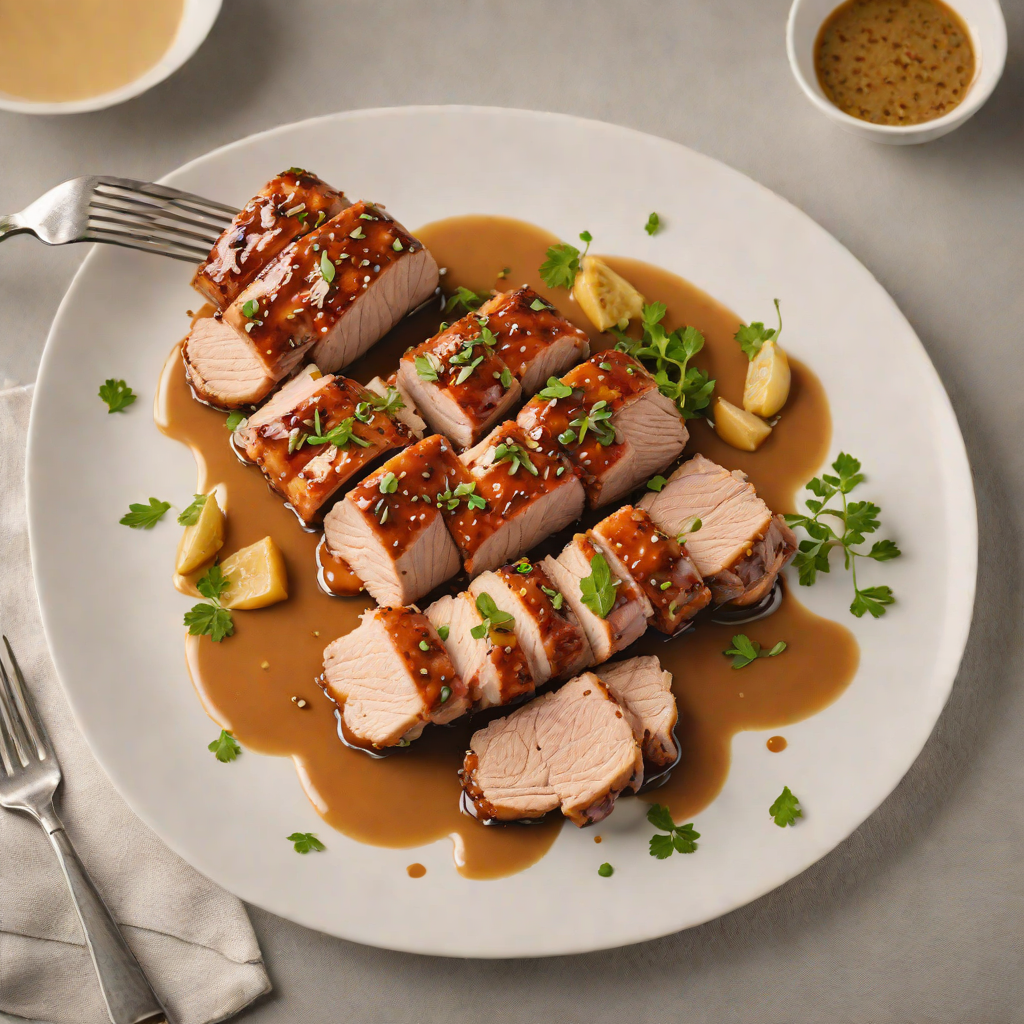 Whiskey-Glazed Roasted Pork Tenderloin with Maple Dijon Sauce