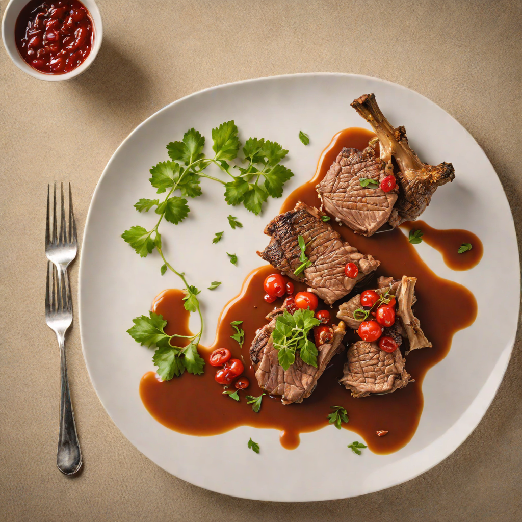 Slow-Roasted Lamb with Bush Tomato and Pepperberry Sauce