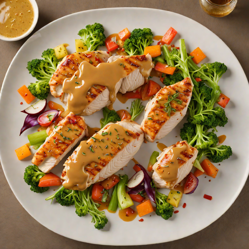 Pan-Seared Chicken with Honey-Mustard Glaze and Crisp Vegetables