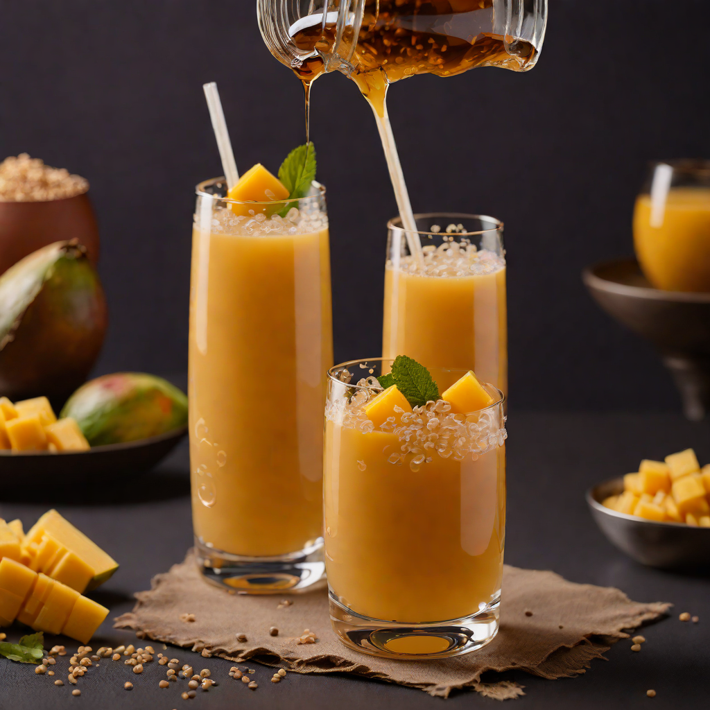 Mango and Tapioca Bubble Tea with Brown Sugar Syrup