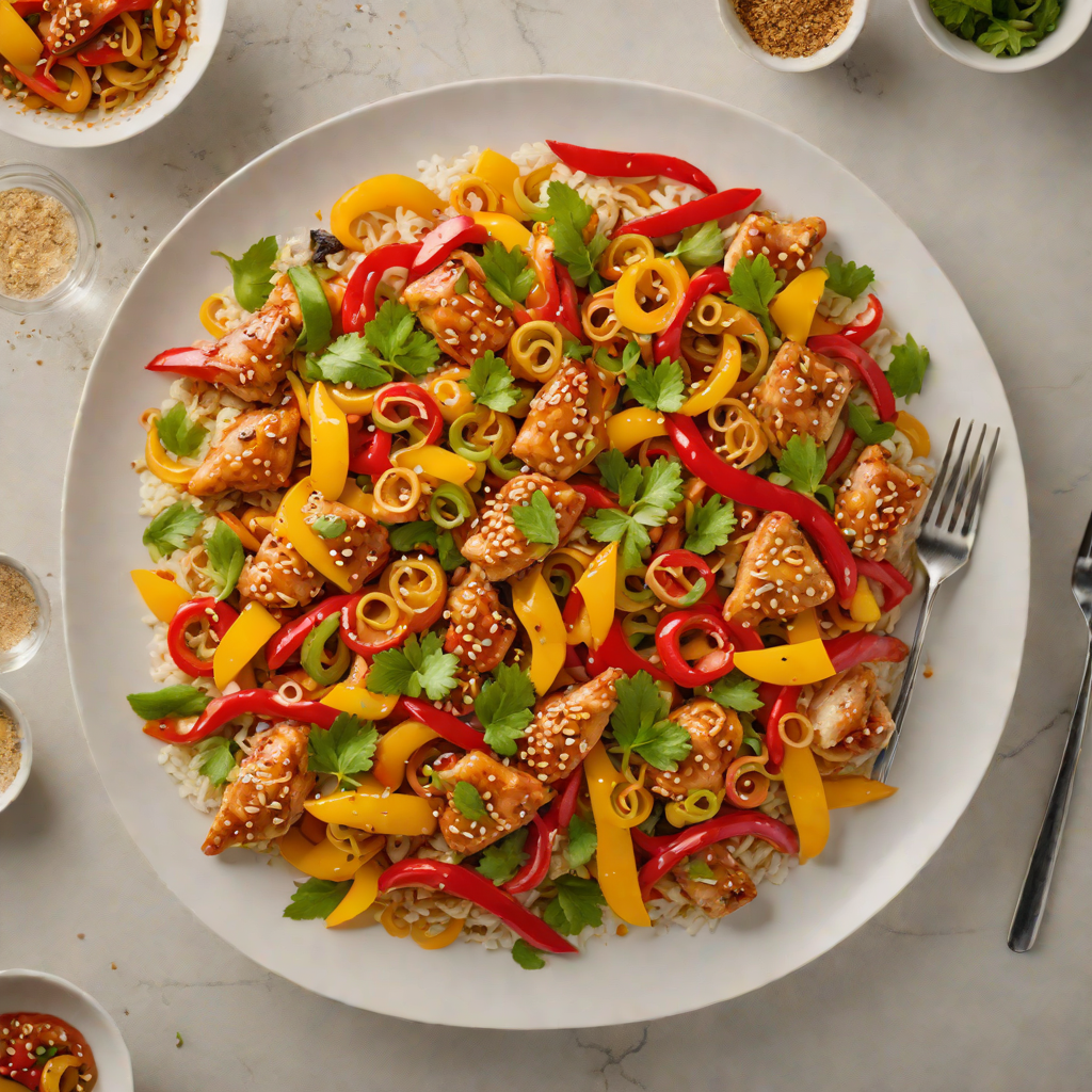 Honey-Ginger Glazed Chicken Stir Fry with Bell Peppers