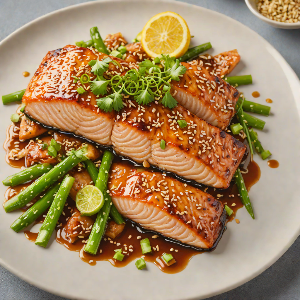 Sticky Soy-Glazed Salmon with Sesame and Scallions