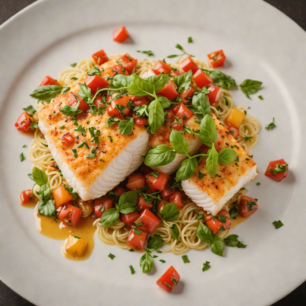 Italian Pan-Seared Cod with Tomato Basil Ragout