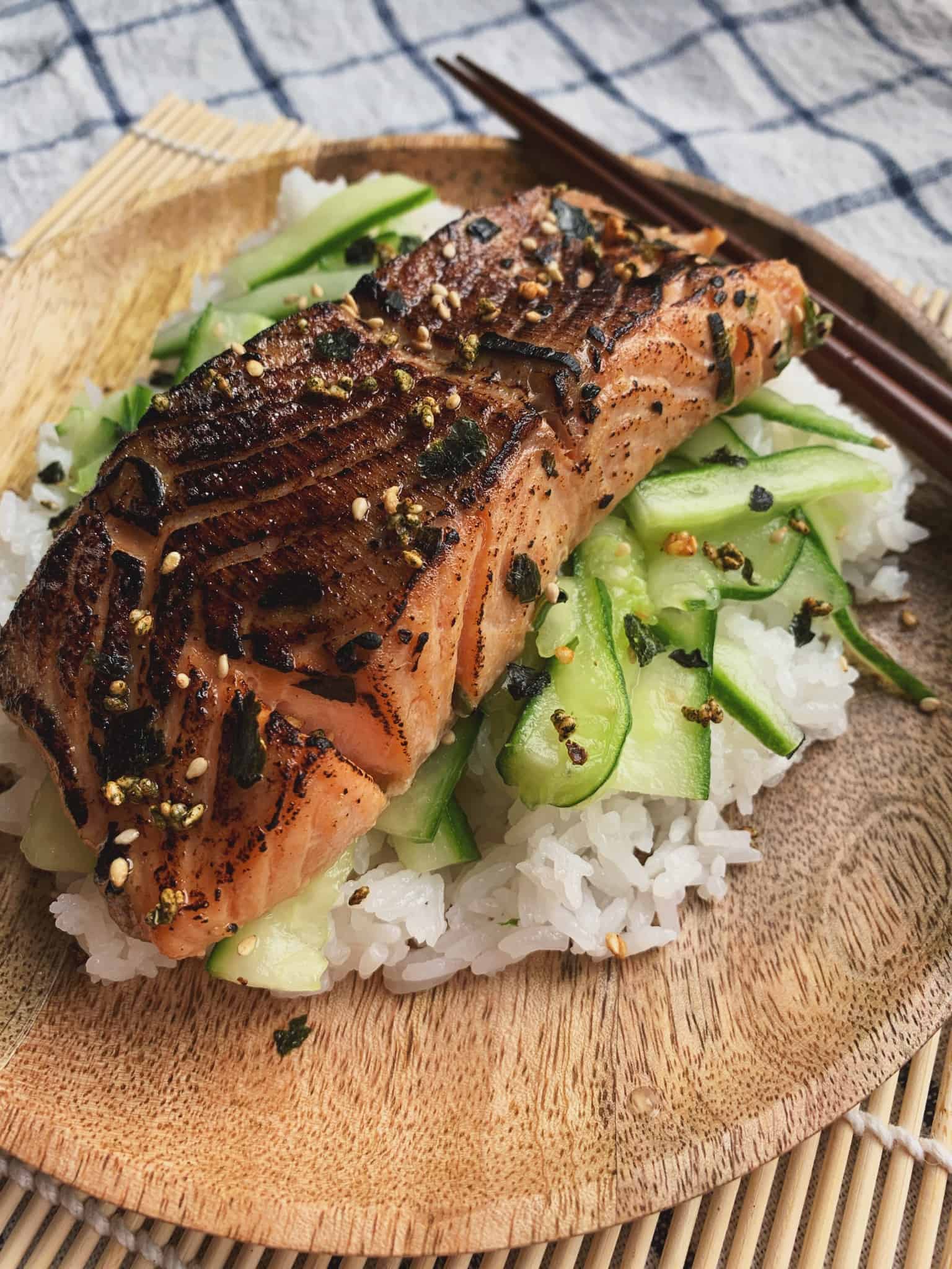 Miso-Glazed Salmon with Cucumber Salad