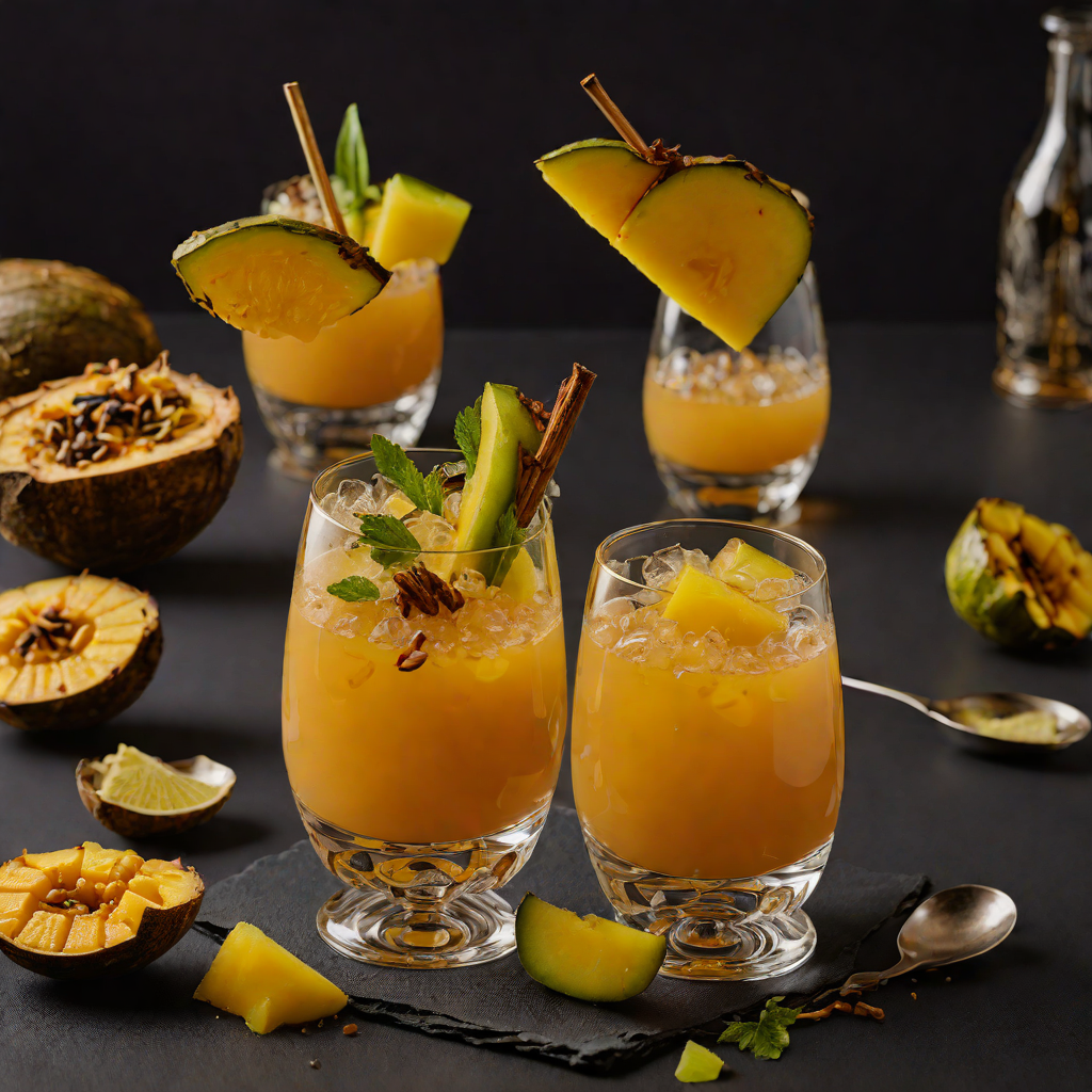 Charred Mango and Ginger Tiki Cocktail
