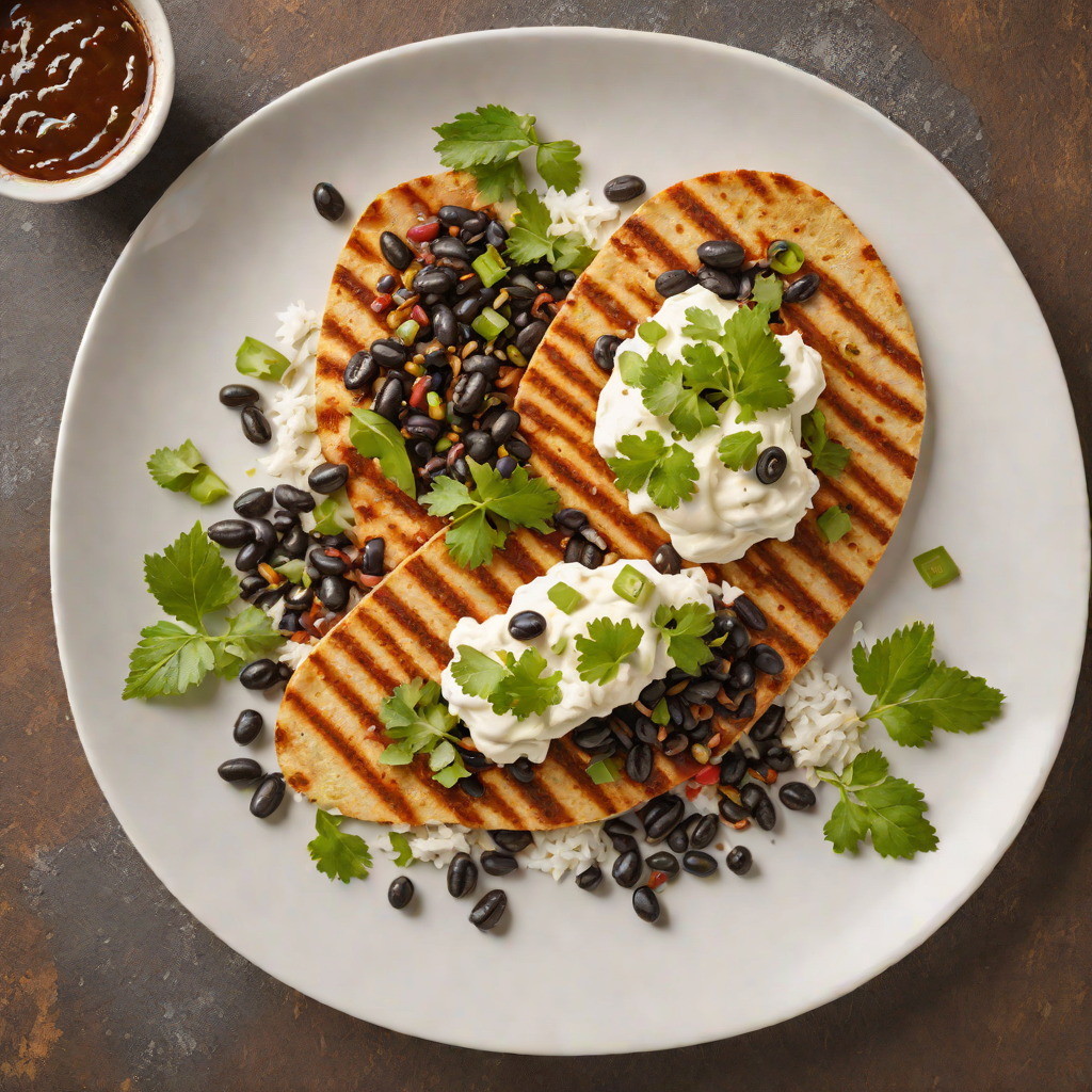 Grilled Oaxacan Tlayuda with Oaxaca Cheese and Black Beans