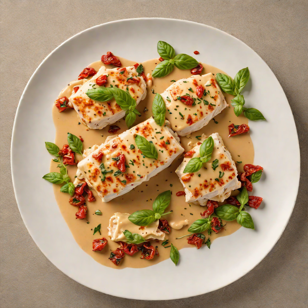 Italian Pan-Seared Chicken Breast with Sun-Dried Tomato and Basil Cream Sauce