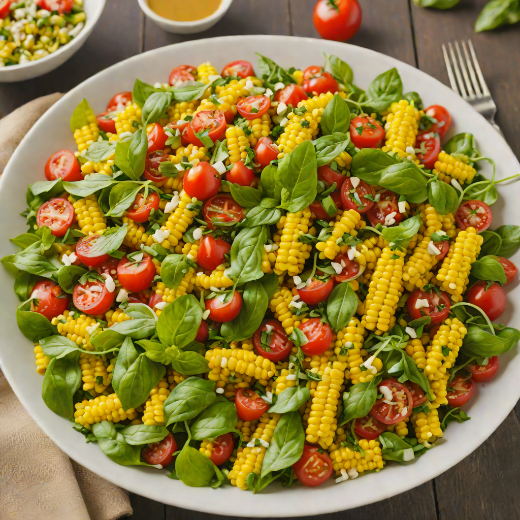Grilled Missouri Corn and Tomato Salad with Fresh Basil Vinaigrette
