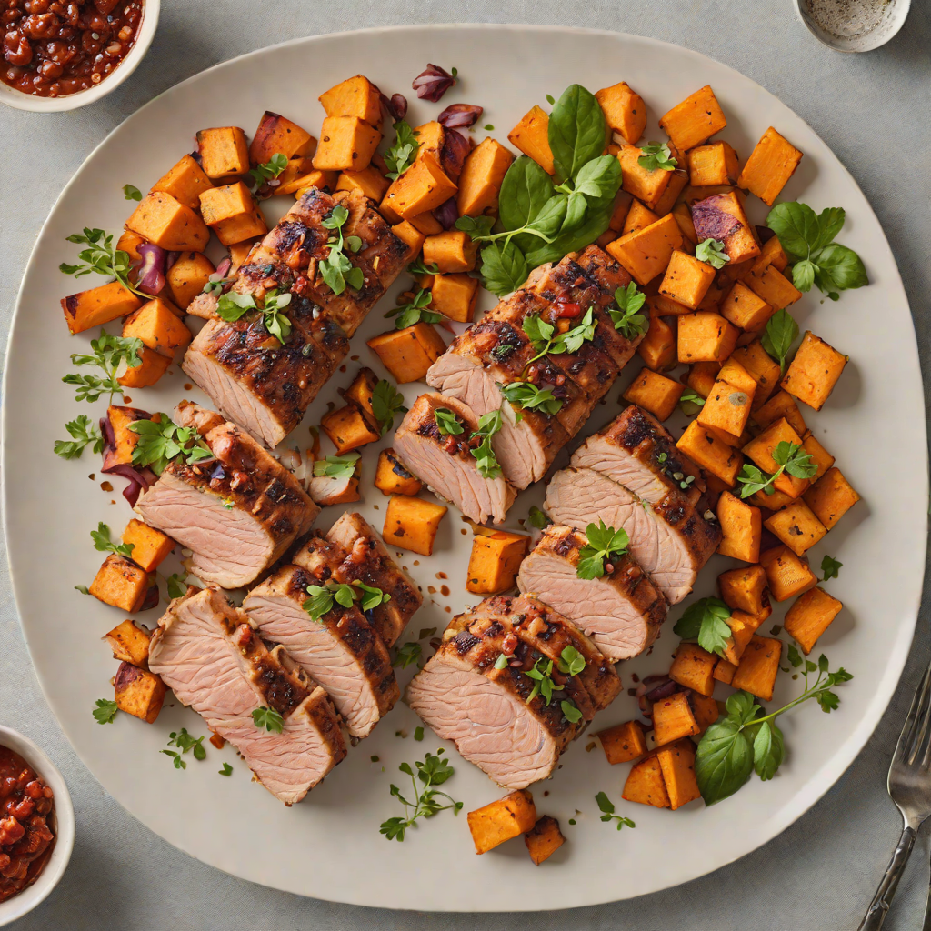Sheet Pan Harissa-Spiced Pork Tenderloin with Sweet Potatoes
