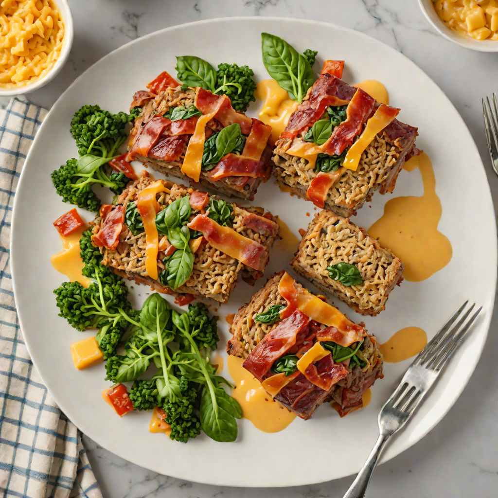 Bacon-Wrapped Keto Meatloaf with Cheddar and Spinach