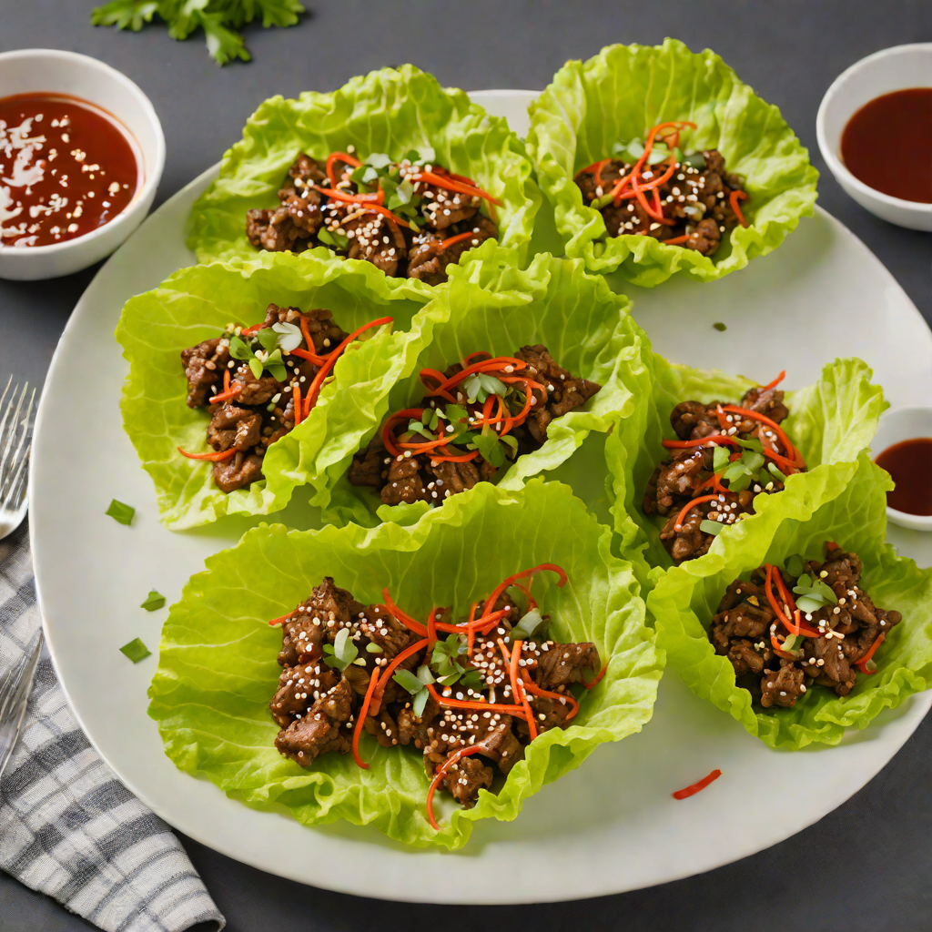 Spicy Korean-Style Beef Bulgogi Lettuce Wraps with Gochujang Sauce
