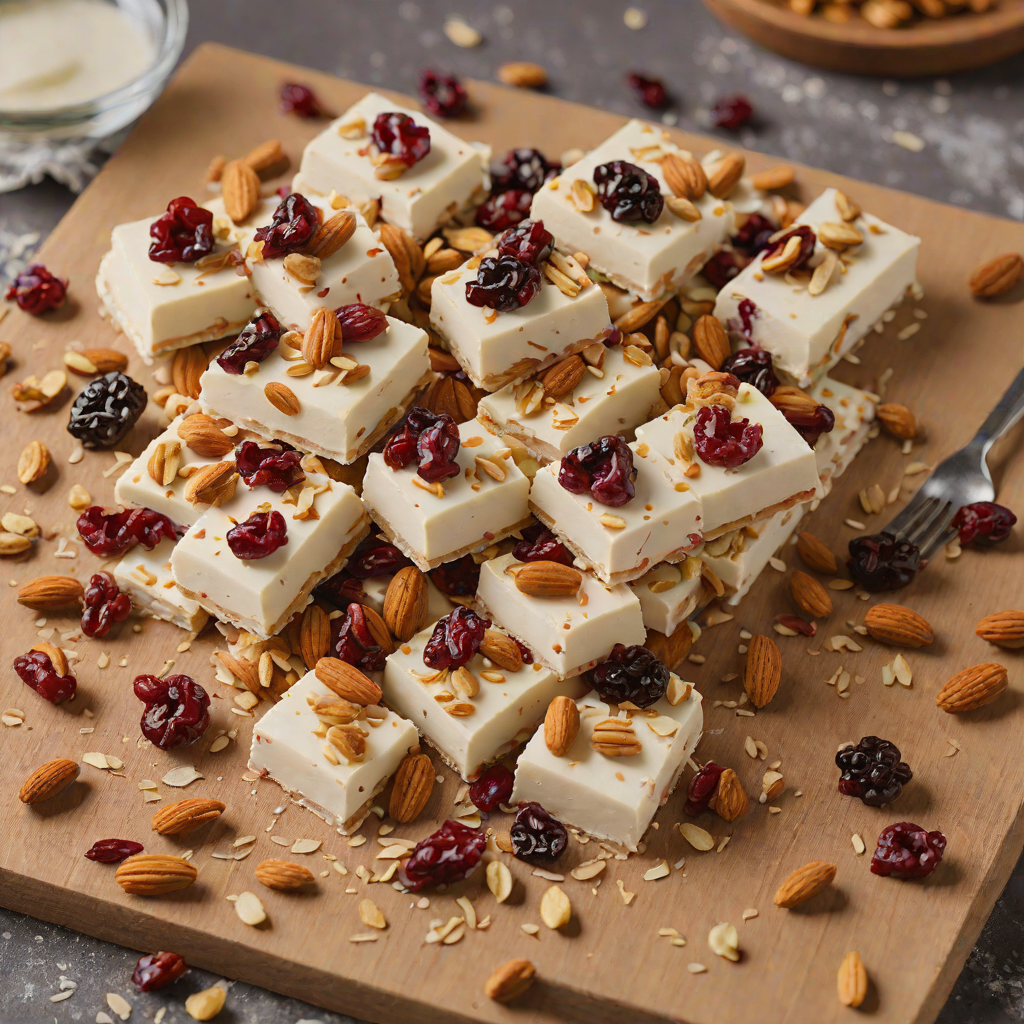 Honey Almond Frozen Yogurt Bark with Dried Cranberries