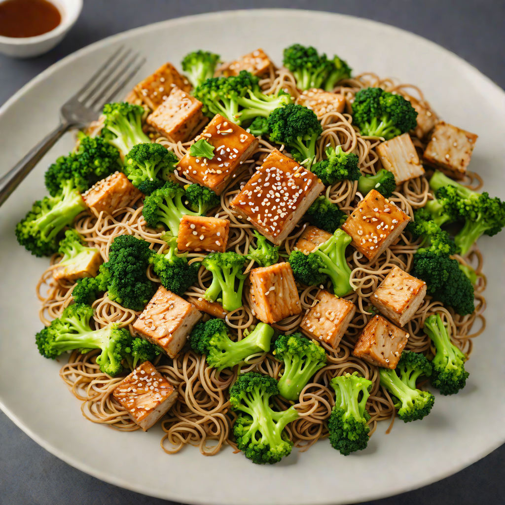 Soba Noodle Stir-Fry with Sesame-Ginger Tofu and Broccoli