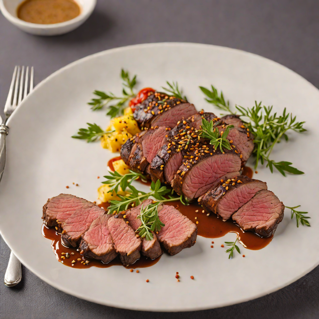 Grilled Kangaroo Tenderloin with Wattleseed Pepper Rub