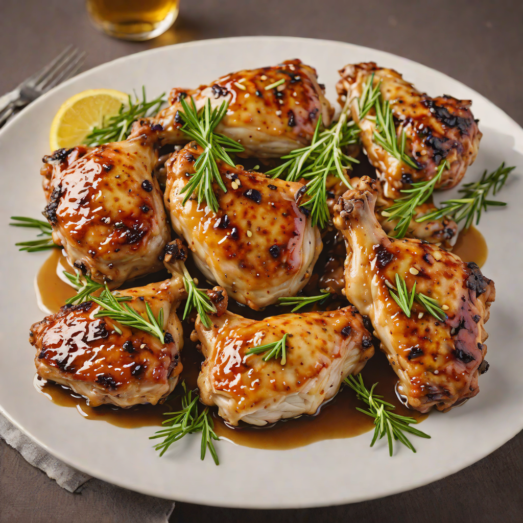 Honey-Glazed Grilled Chicken Thighs with Garlic and Rosemary