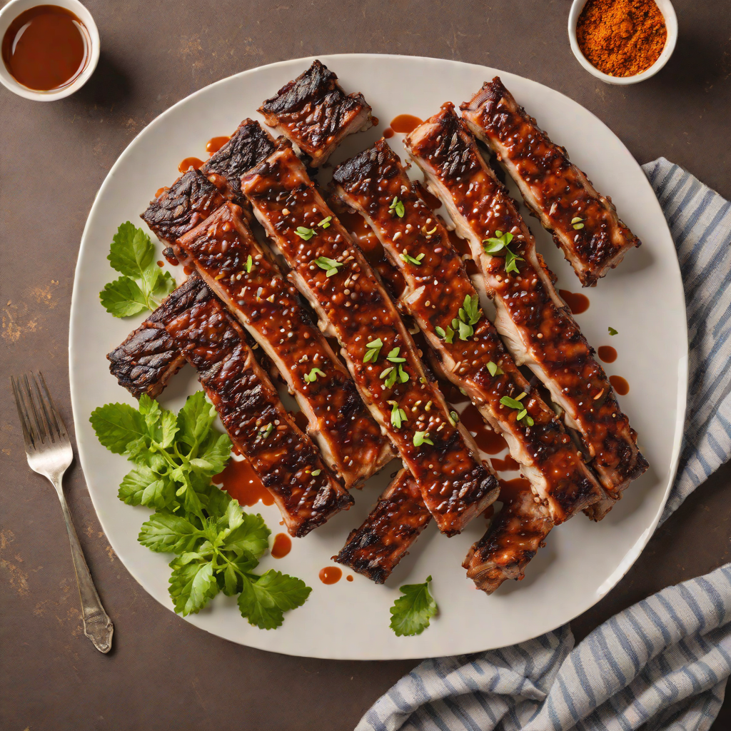 Grilled Half-Slab Pork Ribs with Spicy Dry Rub